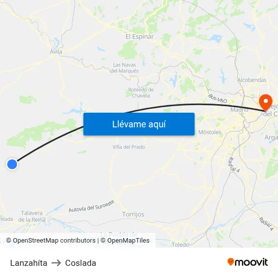 Lanzahíta to Coslada map