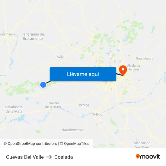 Cuevas Del Valle to Coslada map
