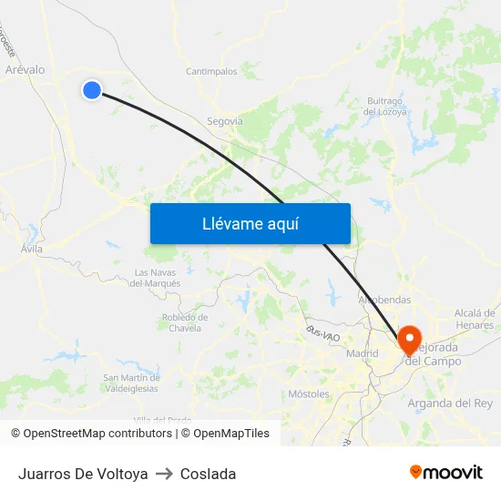 Juarros De Voltoya to Coslada map