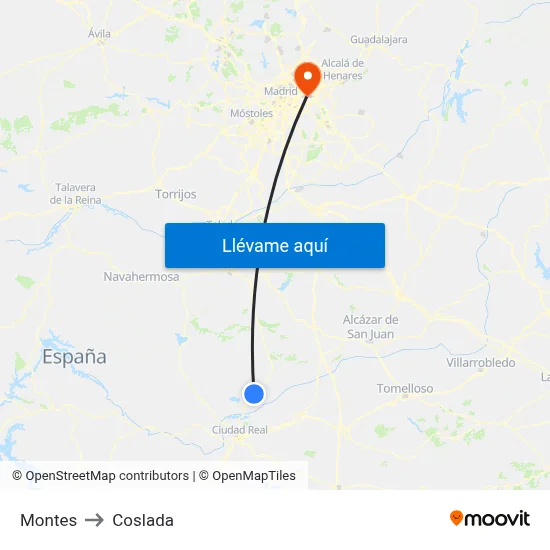 Montes to Coslada map