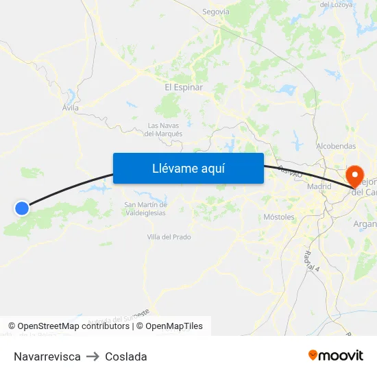 Navarrevisca to Coslada map