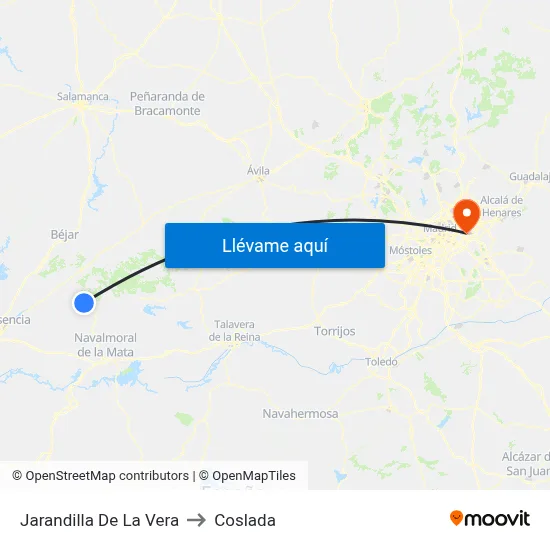 Jarandilla De La Vera to Coslada map