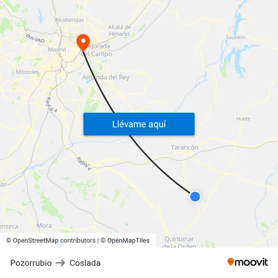 Pozorrubio to Coslada map