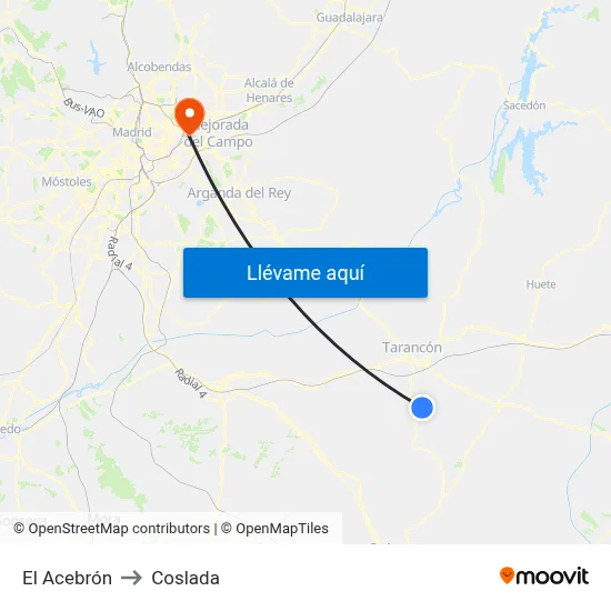 El Acebrón to Coslada map
