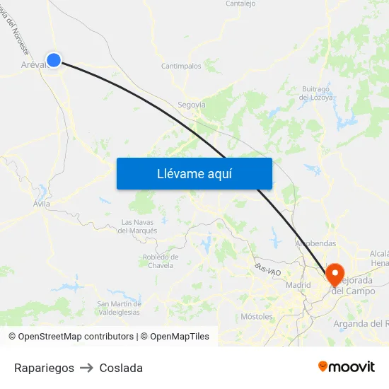 Rapariegos to Coslada map