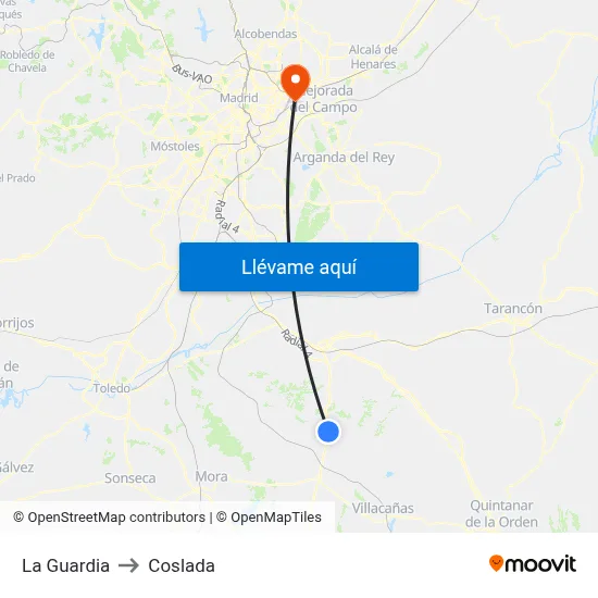 La Guardia to Coslada map