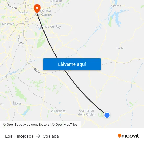 Los Hinojosos to Coslada map