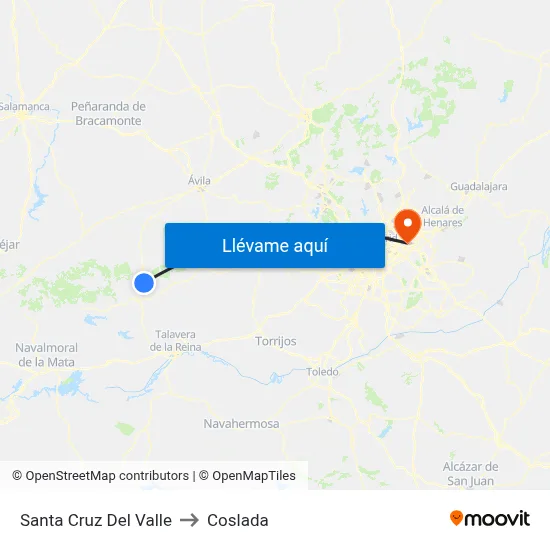 Santa Cruz Del Valle to Coslada map