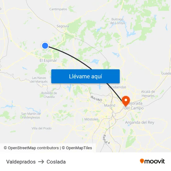 Valdeprados to Coslada map