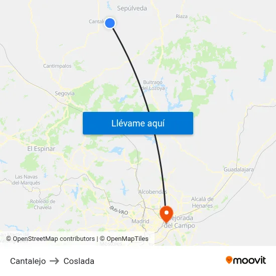 Cantalejo to Coslada map
