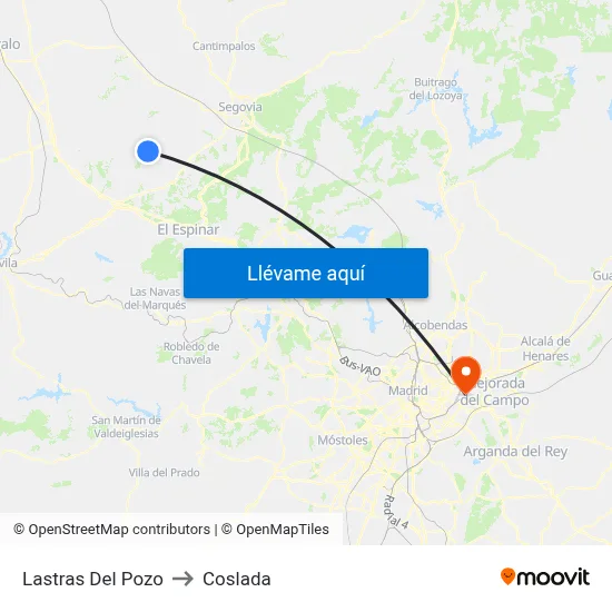 Lastras Del Pozo to Coslada map