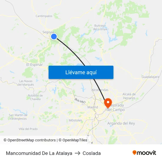 Mancomunidad De La Atalaya to Coslada map