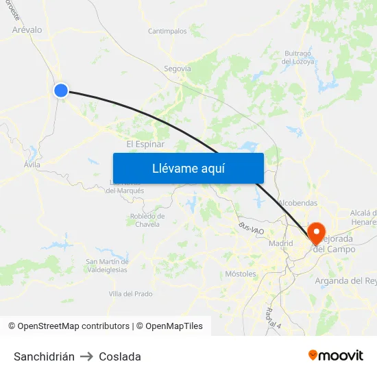Sanchidrián to Coslada map