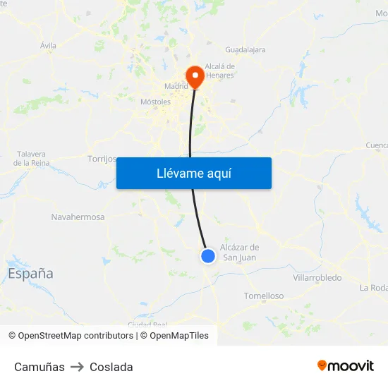 Camuñas to Coslada map