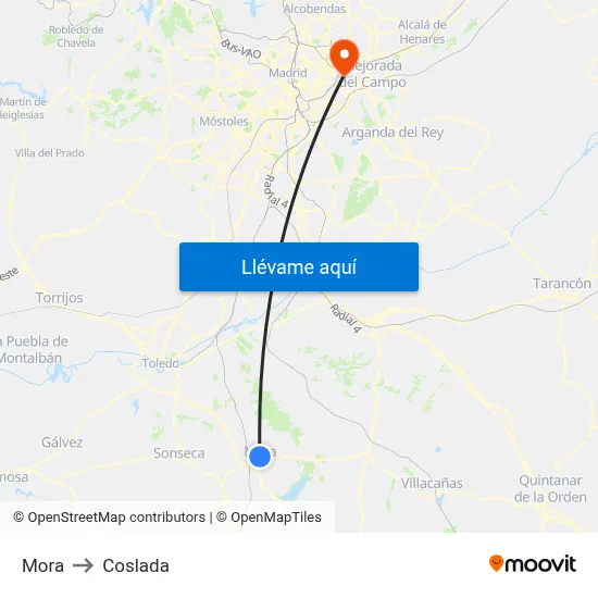 Mora to Coslada map