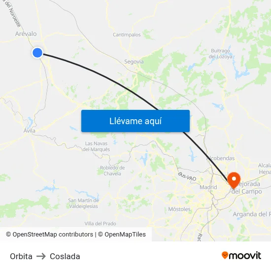 Orbita to Coslada map