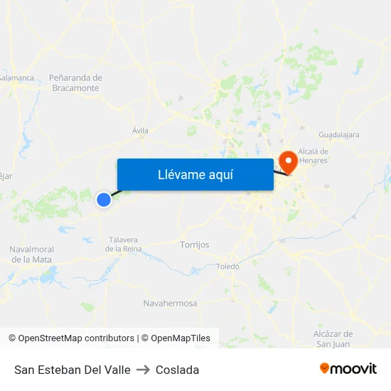 San Esteban Del Valle to Coslada map