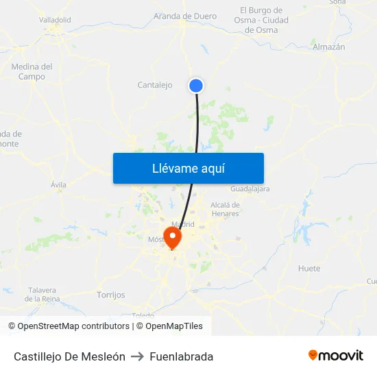 Castillejo De Mesleón to Fuenlabrada map