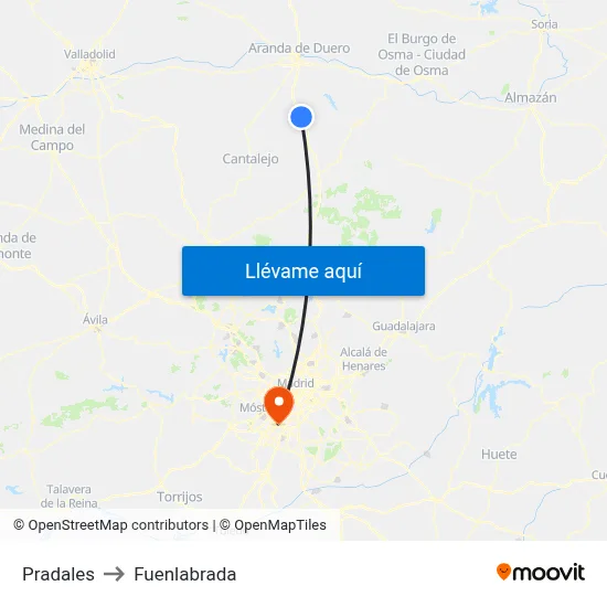 Pradales to Fuenlabrada map