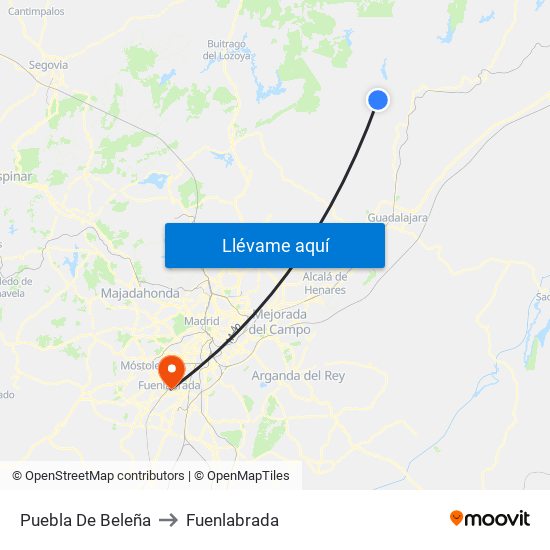 Puebla De Beleña to Fuenlabrada map