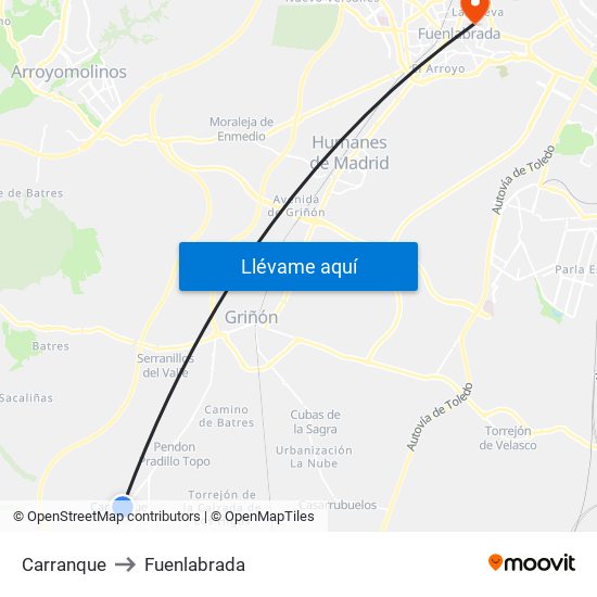 Carranque to Fuenlabrada map