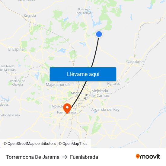 Torremocha De Jarama to Fuenlabrada map