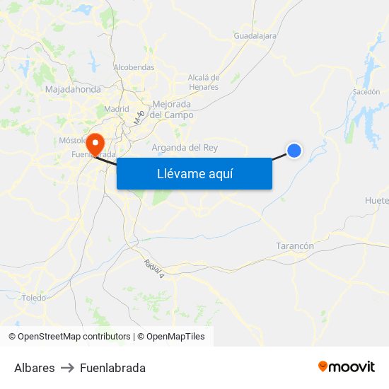 Albares to Fuenlabrada map