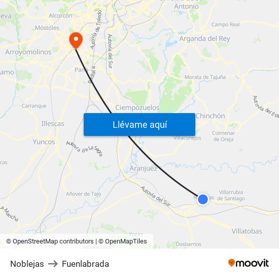 Noblejas to Fuenlabrada map