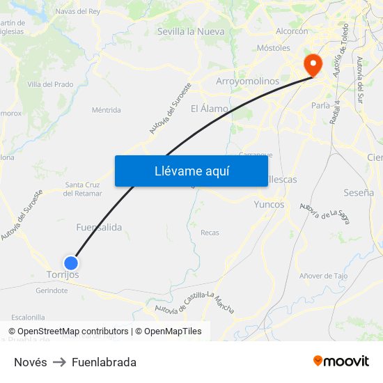 Novés to Fuenlabrada map