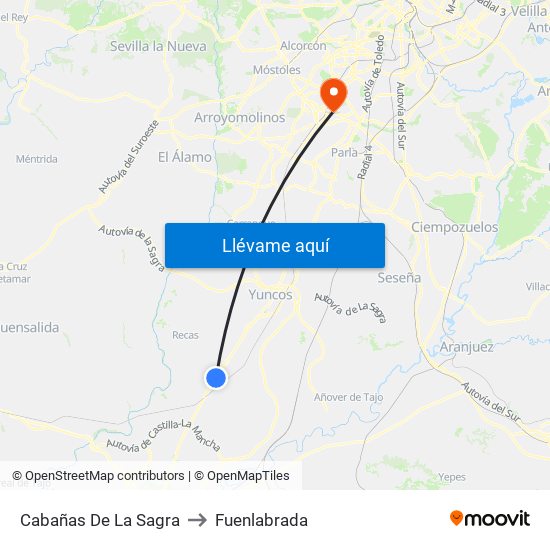 Cabañas De La Sagra to Fuenlabrada map