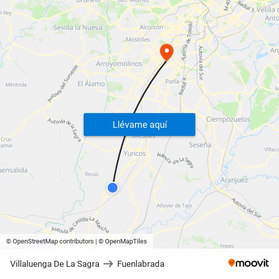 Villaluenga De La Sagra to Fuenlabrada map