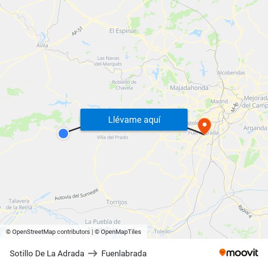 Sotillo De La Adrada to Fuenlabrada map