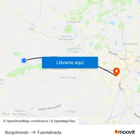 Burgohondo to Fuenlabrada map