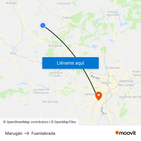 Marugán to Fuenlabrada map