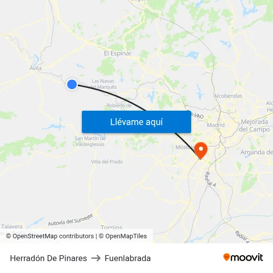 Herradón De Pinares to Fuenlabrada map