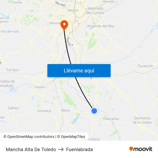 Mancha Alta De Toledo to Fuenlabrada map