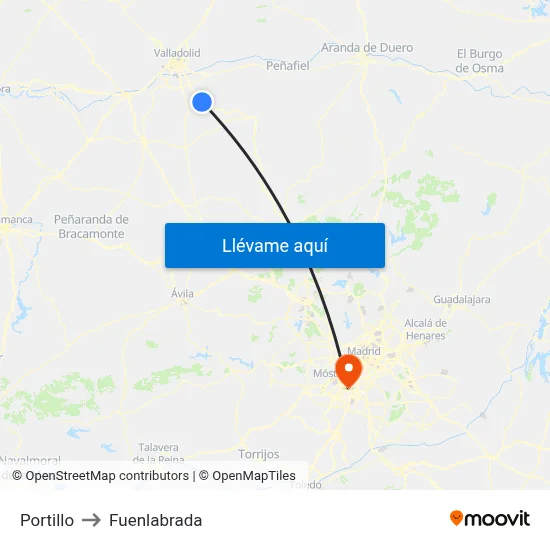 Portillo to Fuenlabrada map