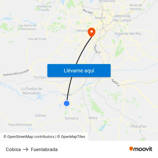 Cobisa to Fuenlabrada map
