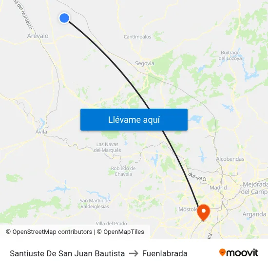 Santiuste De San Juan Bautista to Fuenlabrada map