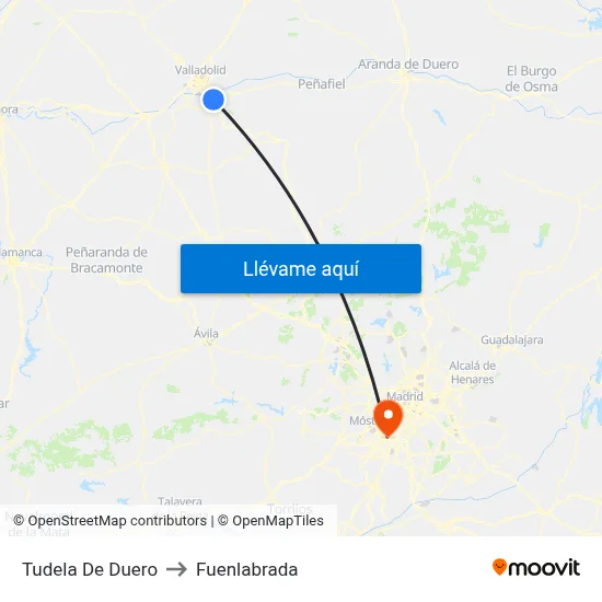 Tudela De Duero to Fuenlabrada map