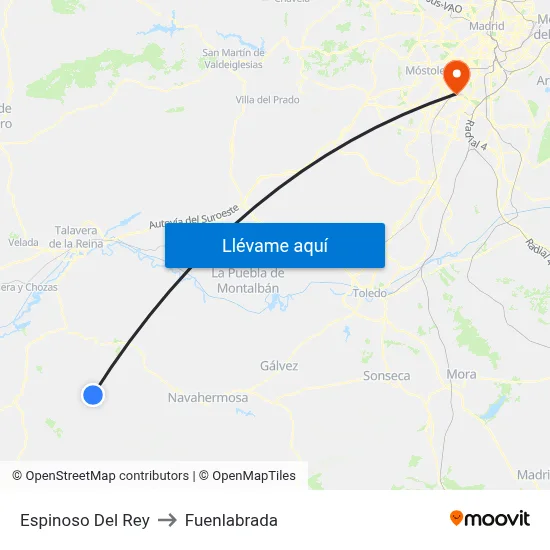 Espinoso Del Rey to Fuenlabrada map
