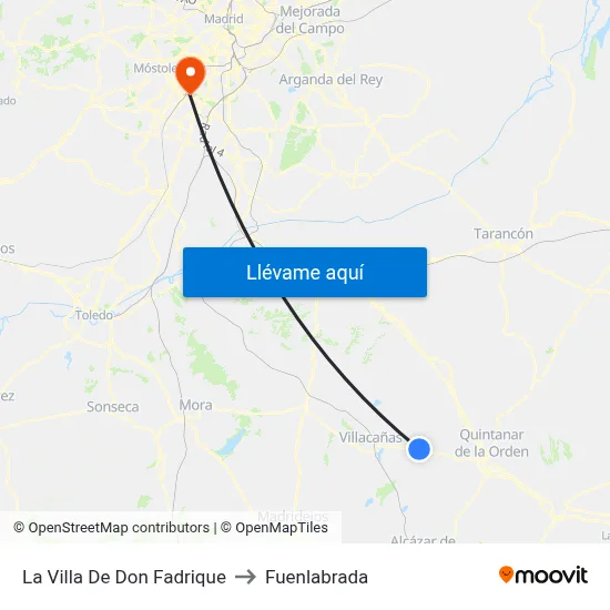 La Villa De Don Fadrique to Fuenlabrada map