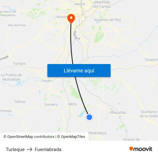 Turleque to Fuenlabrada map