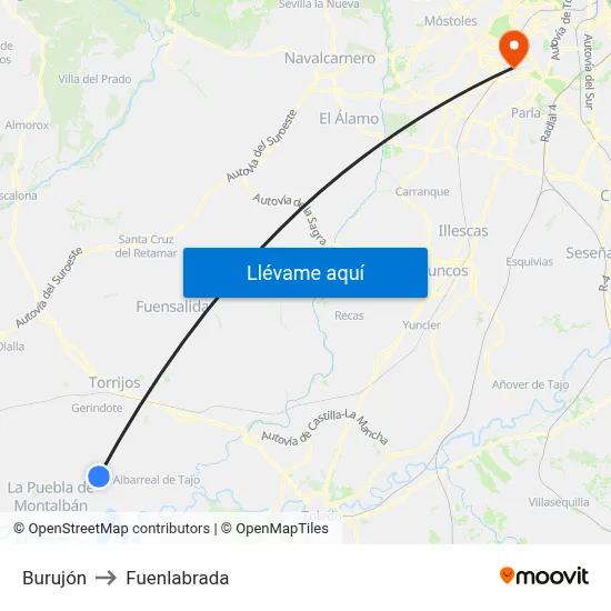 Burujón to Fuenlabrada map