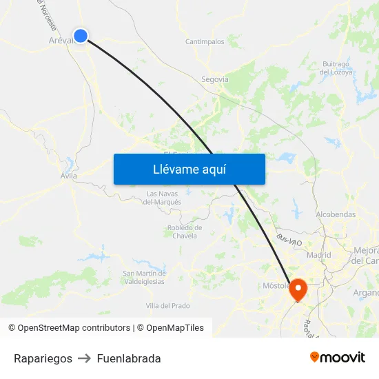 Rapariegos to Fuenlabrada map
