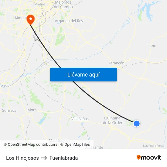 Los Hinojosos to Fuenlabrada map