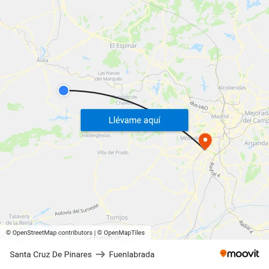 Santa Cruz De Pinares to Fuenlabrada map