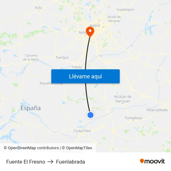 Fuente El Fresno to Fuenlabrada map