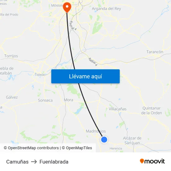 Camuñas to Fuenlabrada map