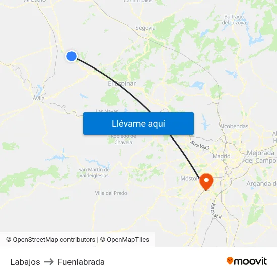 Labajos to Fuenlabrada map